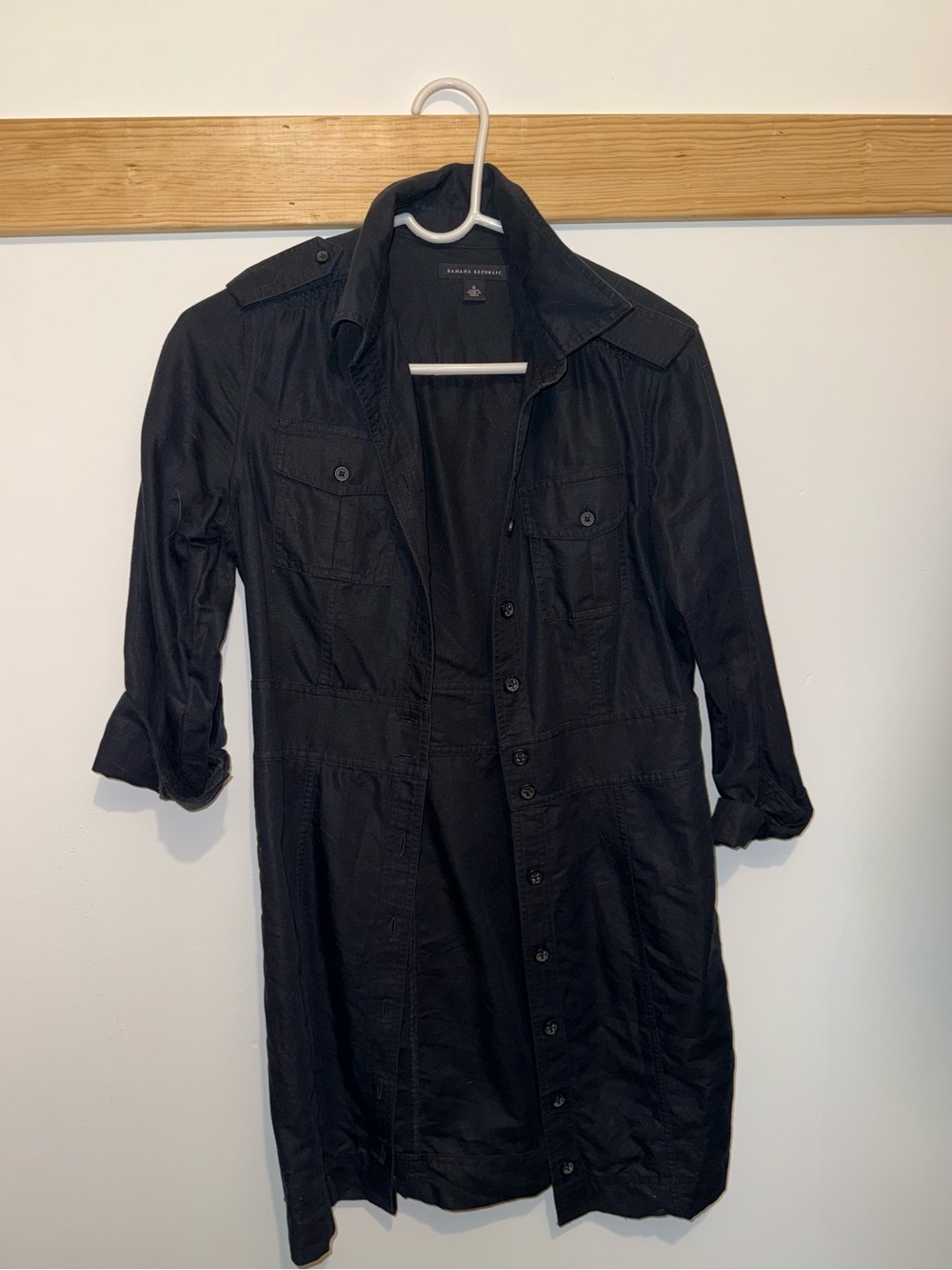 Banana Republic Black Button Dress